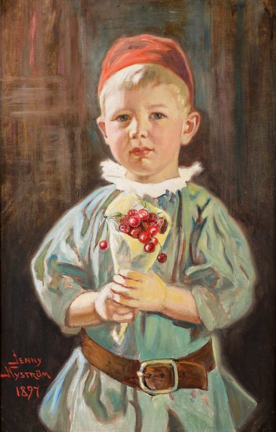 Boy with Cherries by Jenny Nystrom